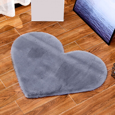 

Ultra Soft Heart-shaped Decorative Rug Faux Artificial Rabbit Hair Carpet Rugs Non-slip Floor Mats for Living Room Bedroom Home De