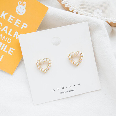 

Temperament Exquisite Cute Pearl Decoration Women Earrings Simple Sweet Geometric Shape Women Earrings