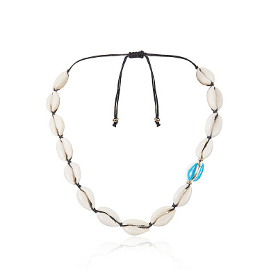 

2019 Fashion colorful Cowrie blue Shell Choker Necklace for Women Girl Bohemian Seashell Beach Summer Jewelry Gift