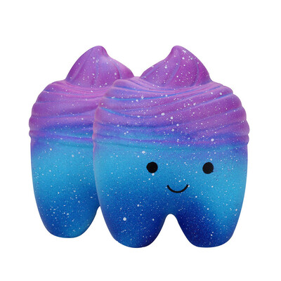 

Siaonvr 10cm Galaxy Teeth Cake Scented Squishies Slow Rising Squeeze Toys Collection Toy