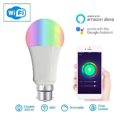 

2172 Smart WIFI LED Bulb WIFI Light RGB Multicolor LED Bulb 18W E2627 Dimmable Light Phone Remote Control Compatible with Alexa G