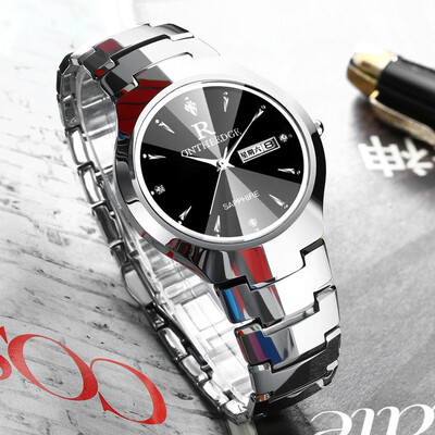 

New Tungsten Steel Watch Mens Male Watch Quartz Watch Waterproof Business Super Thin Lovers Watches