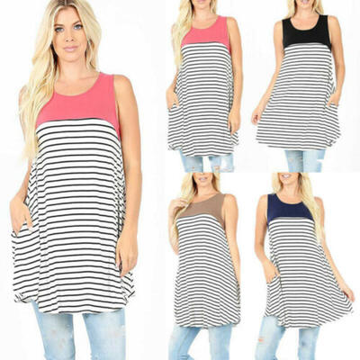 

Pregnant Women Maternity Nursing Tops Breastfeeding Vest Striped Blouse T-Shirt