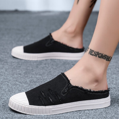 

Summer slippers breathable men wear heelless slackers with half-slippers for leisure sandals