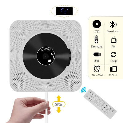 

Wall Mounted CD Players with LED Display Portable Music Audio Boombox Remote Control Support BT USB Memory Card FM Modes