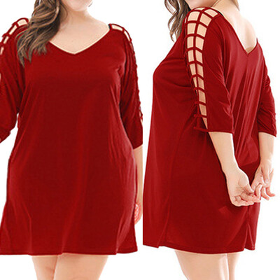 

Roseonmyhand Womens Fashion Casual V-Neck Solid Half T-shirt Hollow out Backless Tops