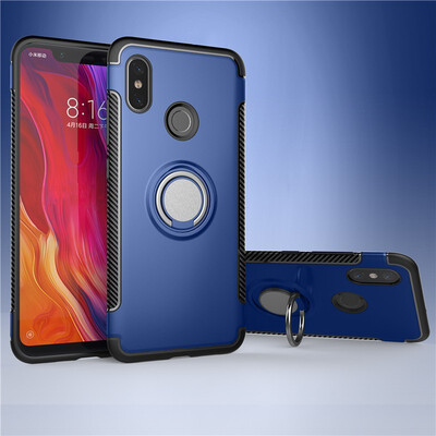 

Back Cover For Xiaomi Mi 8 SE Mi8 SE Case Car Holder Stand Hard PC Silicon Ring Suction Bracket Celulars