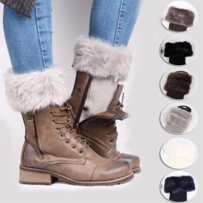 

Women Knitted Fashion Boot Cuff Socks Woolen Fur Boot Leg Warmer Toppers Ladies Winter Warmer Foot Wrist Warm Socks