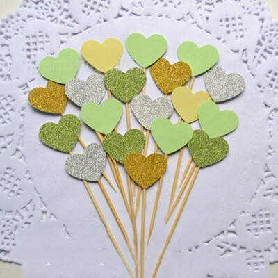 

FUNNYBUNNY Funny Hearts Cake Decorations Toppers Picks for Wedding&Baby Birthday 10 Counting Christmas Decorations for Home