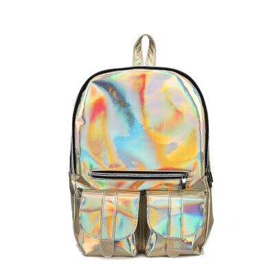 

Fashion Women Girls 2019 hot sales Double Shoulder Backpack Large Capacity Multi Pocket Reflective Student School Bag