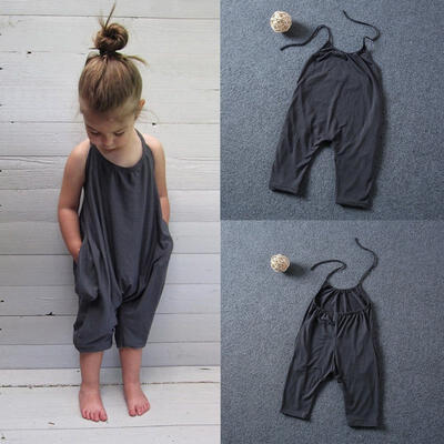 

Toddler Kids Baby Girls Strap Romper Jumpsuit Harem Pant Trousers Clothes