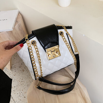 

Bag female new hit color rhombic chain bag big bag Korean fashion wild single shoulder diagonal package tide