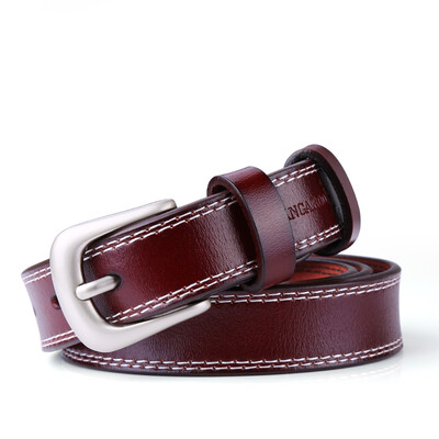 

Fashion style kangaroo BANDICOOT belt ladies Korean version of the simple leather belt female fashion pin buckle thin waist belt R190010W-09 red&brown code
