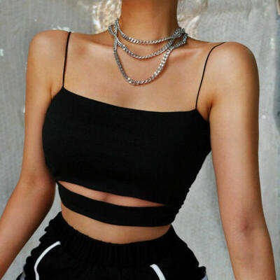 

Fashion Women Casual Vest Tank Top Slim Fit Blouse Sleeveless Camisole Strappy