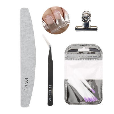 

Greensen Nail Extension Kit Nail Extension Fibre Tweezers Nail File Nail Shaping Clip Nail Art Tool