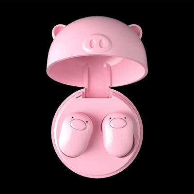 

Bluetooth 50 Wireless Earphones Cute Piggy Water Resistant Headphones With Mic Charging Case For Apple Android