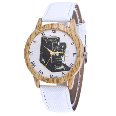 

RM Womens Fashion Casual Leather Strap Analog Quartz Round Watch