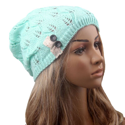 

Tailored Leaves Hollow Out Knitting Hat BK