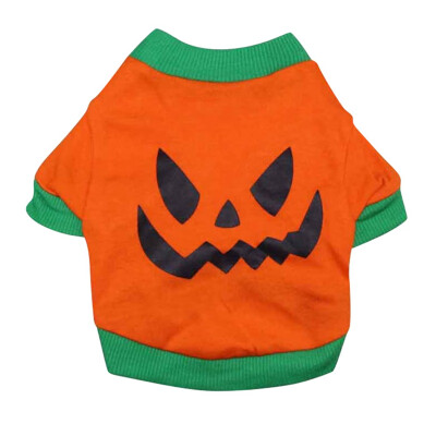 

Halloween Pet Dog Clothes Orange Pumpkin Sweatshirts Vest Dog Cat Clothes Costume Small Dog Soft Shirt Tops