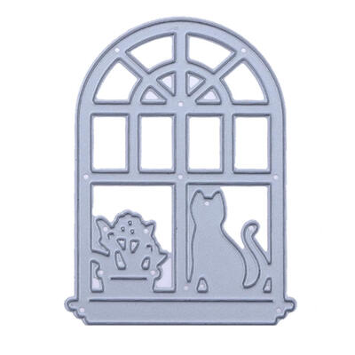 

Cat Window Cutting Die DIY Metal Stencil Scrapbooking Embossing Craft Decor
