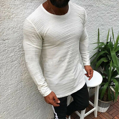 

Autumn Mens Long Sleeve T-shirt Tops Solid Casual Clothes Blouse Top