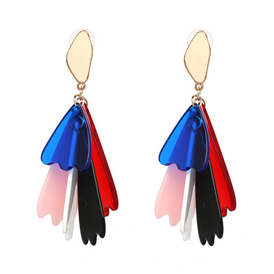 

AOTEMAN colourful petals Dangle earrings 2019 ZA Bohemia Big Resin Flower Statement Dangle Earrings For Women Ethnic Jewelry