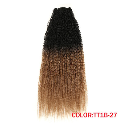

Noble Afro Kinky Curly Ombre Hair Weaves High Temperature Fiber 30 Long Synthetic Hair Bundles Sew in hair Extensions
