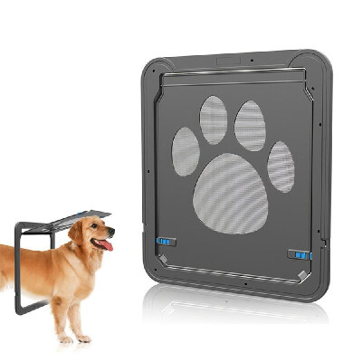 

Pet Screen Door Magnetic Flap Screen Automatic Lockable Black Door for Dogs