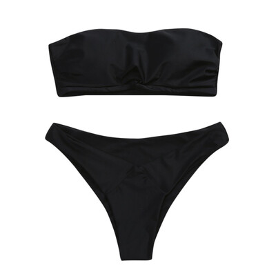 

Roseonmyhand Women Bikini Set Low Waist Strapless swimsuit Swim Bathing Suits Swimwear