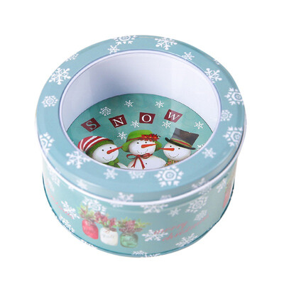 

Christmas Candy Gift Tin Box Kids Gift Mailbox Case Christmas Santa Claus Snowman Printed Sealed Jar Packing Boxes Decor
