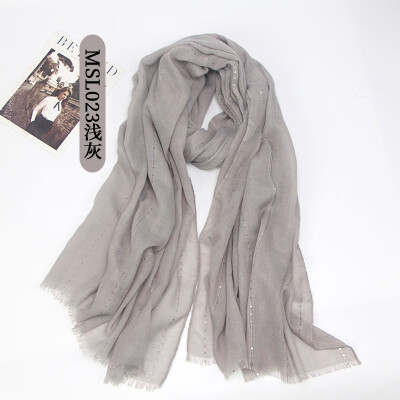 

New original single export plaid cotton&linen scarf sequins decorative scarves sunscreen shawl shawl wholesale MSL023