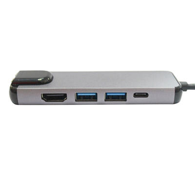 

1610 5-in-1 Type-C To HDMI USB30 RJ45 PD USB Hub 1080P Cable Adapter For PC