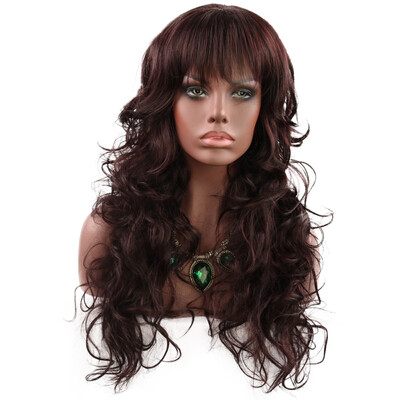 

Fashionable Lady Qi Liu Hai Long Curly Hair WIG-9003