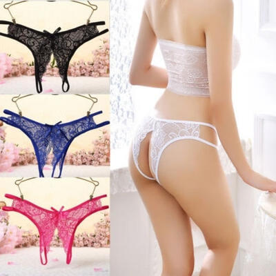 

Women Sexy Lace Briefs Open Crotchless Panties Knickers G-string Thong Underwear