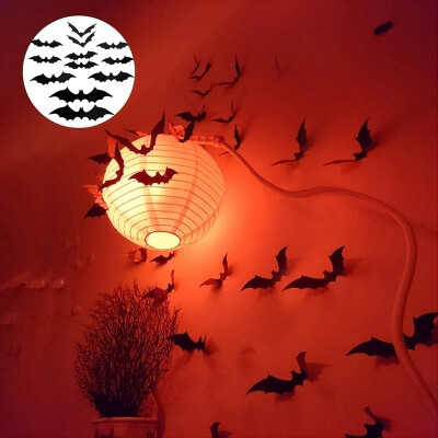 

12366072Pcs 3D Removable Bat Wall Sticker Vinyl Art Poster Horror Halloween Wall Decal Room Decorations