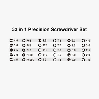

32 in 1 Precision Screwdriver Set Multi-purpose Mini Magnetic Screwdriver Kit for Phone iPad Camera