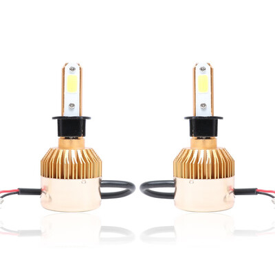 

H3 S2G 2PCS Led Cob LED Chip Car Headlamp 36W 6000k White Light 8000LM Car Bulb Fog Light Gold