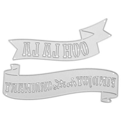 

2pcs Slogan Cutting Dies Stencils Scrapbook Embossing DIY Craft Album Cards