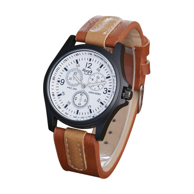 

Hot three-eye mens watch sports military quartz belt watch mens section