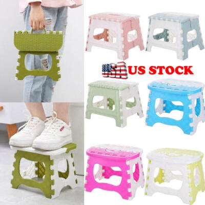 

Portable Folding Stool Light Weight Small Pastic Folding Chair Candy Colors US