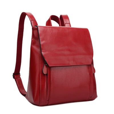 

Tailored Women Leather Handbag Soft Face Fashion Retro College Backpack