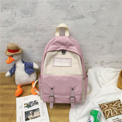 

Bag girl Korean version of high school inthe wind ancient sense girl son campus backpack simple hit color shoulder bag