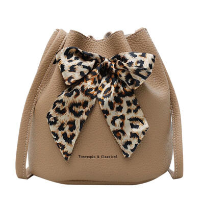 

Lichee Pattern Women Drawstring Bag Bucket Bags Bowknot Silk Ribbon Decor