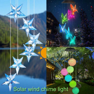 

Solar Powered Wind Chime Light LED Hanging Spinner Lamp Decor Yard Room Garden