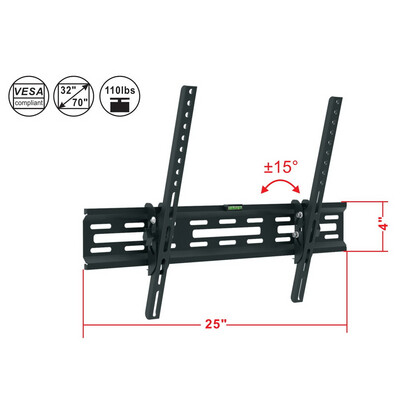 

High Quality Tilt TV Mount Bracket for 32"-70" TV Display Cold Rolled Plated USA