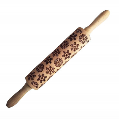 

Rolling Pins with snowflake Pattern for Baking Cookies In Kitchen Tool