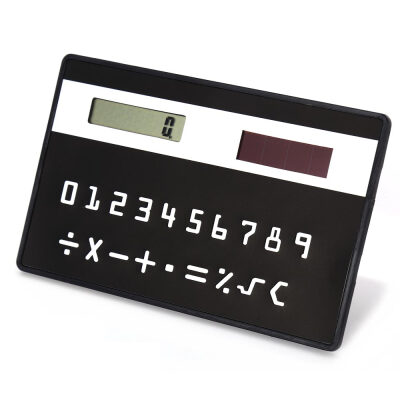 

1PC Mini Slim Credit Card Pattern Solar Power Pocket Calculator