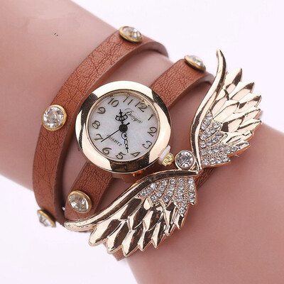 

DUOYA D001 Women Analog Quartz Leather Bracelet Wrist Watch with Wings