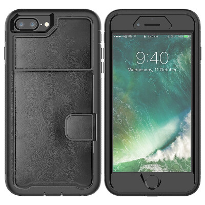 

MOONCAE Apple iPhone 6 Plus6s Plus Three Anti-Leather Card Holder Series - Black