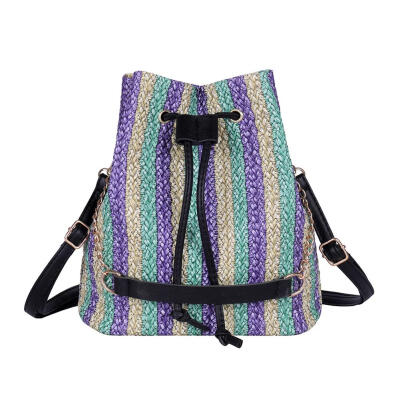 

Weaving Shoulder Top-handle Bags Women Backpacks Drawstring Bucket Bags